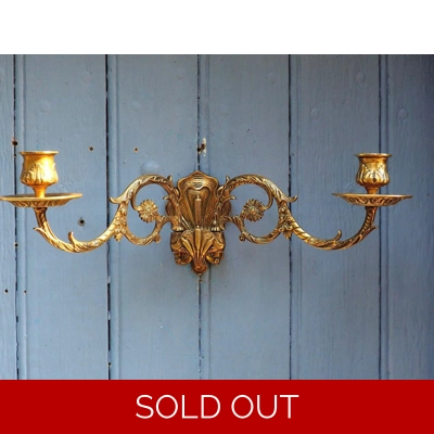 French Antique bronze piano wall candle sconce Art Nouveau stamped E MULLER Paris C1900